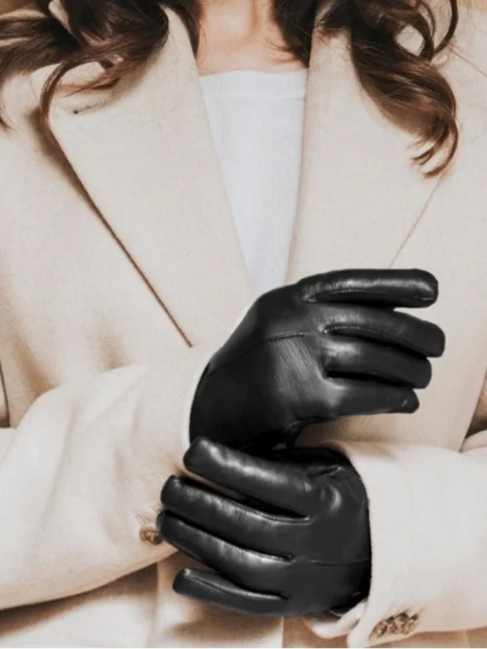 Fratelli Orsini Francesca Italian Lambskin Leather & Rabbit Fur Gloves 6.5/Small